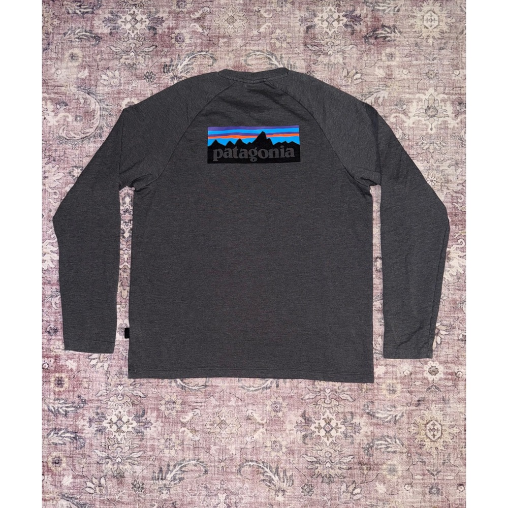 Patagonia Mens P-6 Logo Long Sleeve Sweatshirt Forge Gray 39550 Large
